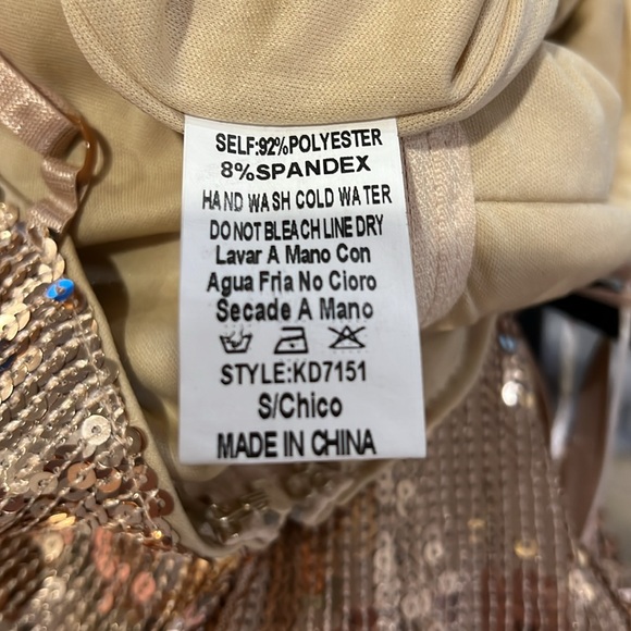 HMS Gold Sequins dress with fringe - Picture 9 of 9